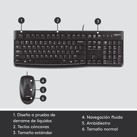 Teclado + Mouse Alámbricos MK120