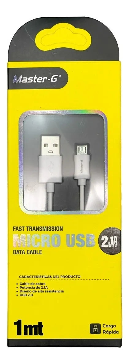 Cable de Carga Rápida Master-G MGcamic USB-A a Micro USB 1 m (Blanco)