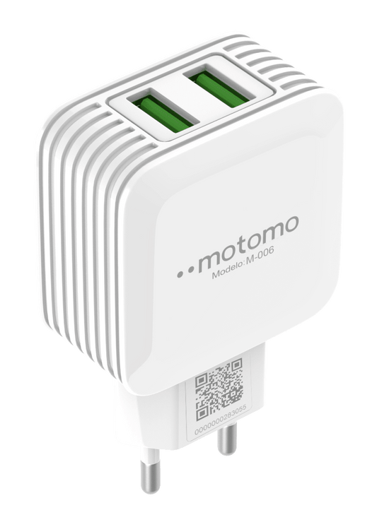 Cargador de Pared Motomo MO-006 Dual USB 12W + Cable Micro USB (SEC)