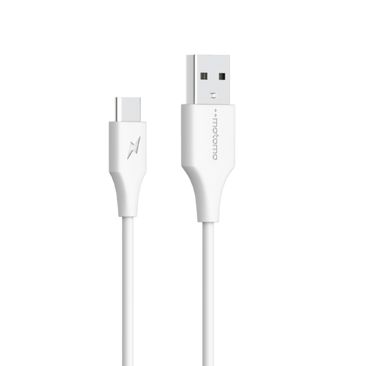 Cable Motomo MO-MAX USB-A a USB-C 1 m (2.4A, Blanco/Negro)