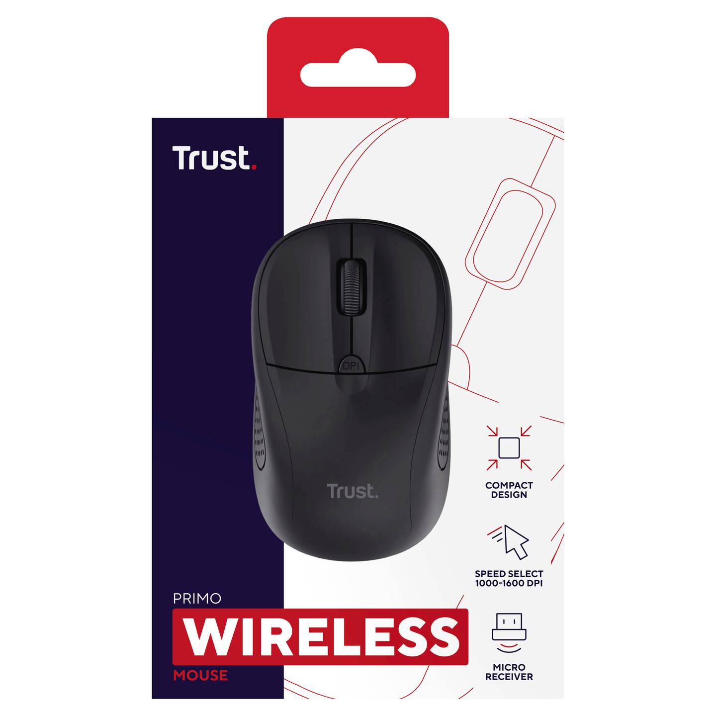 Mouse Trust Primo Inalámbrico 1600 DPI
