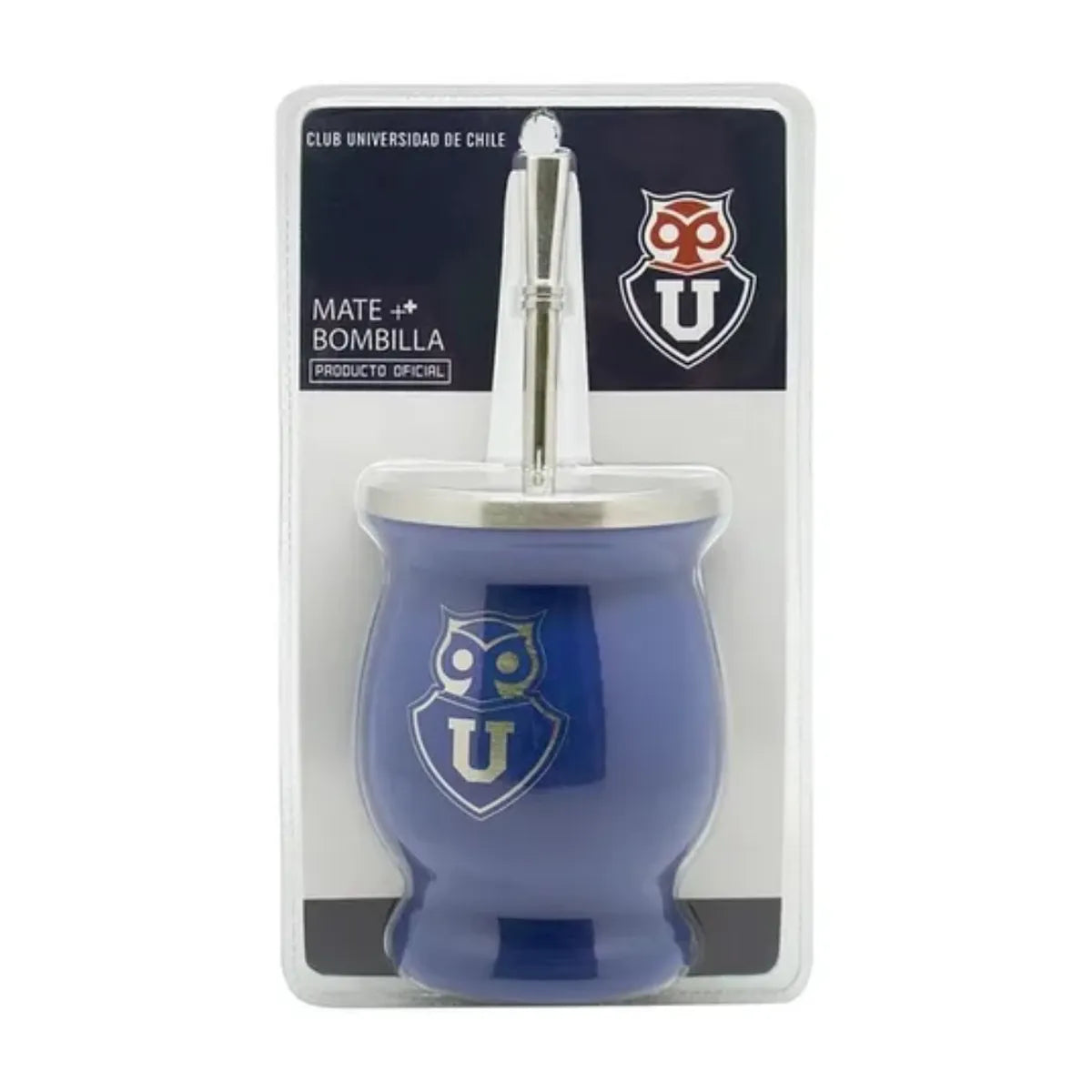 Mug mate con bombilla U de Chile (200mL)