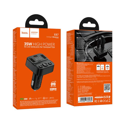 Transmisor FM Hoco E87 Delta 35W Bluetooth 5.4 con Pantalla LED (Negro)