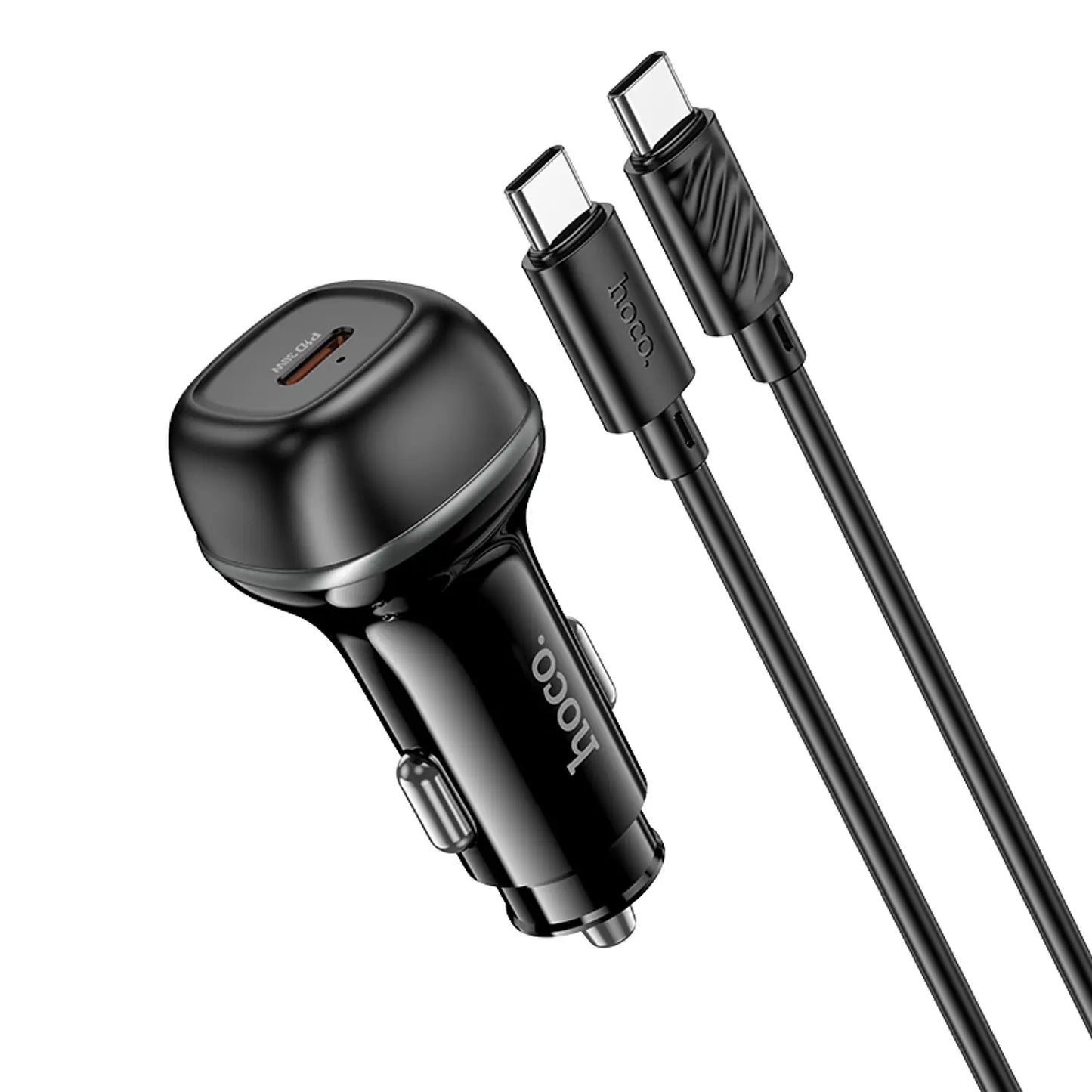 Cargador de Auto Hoco Z58 Rank PD30W + Cable USB-C a Lightning (Negro)