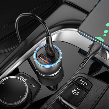 Cargador de Auto Hoco NZ8 Sprinter 43W Dual Port (PD 25W + QC 3.0)