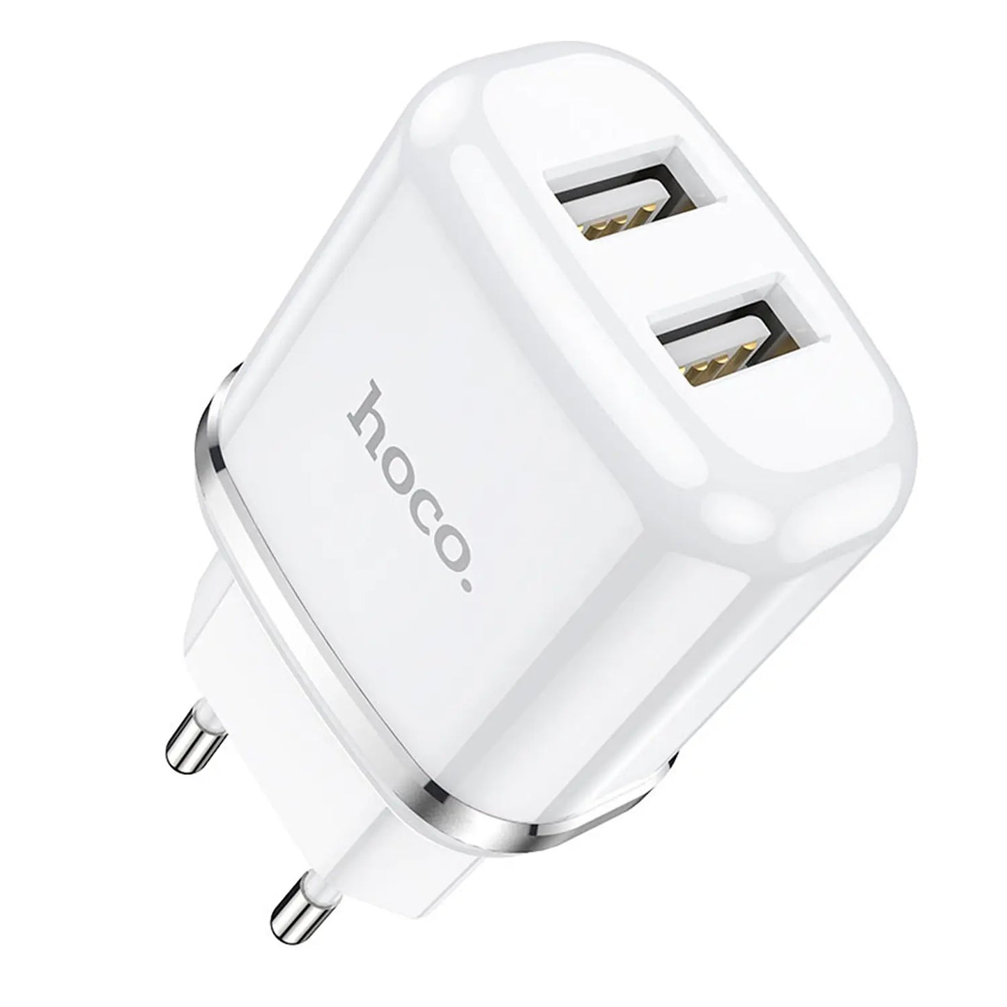 Cargador de Pared Hoco N4 2.4A Doble USB + Cable Lightning 1 m (Blanco)