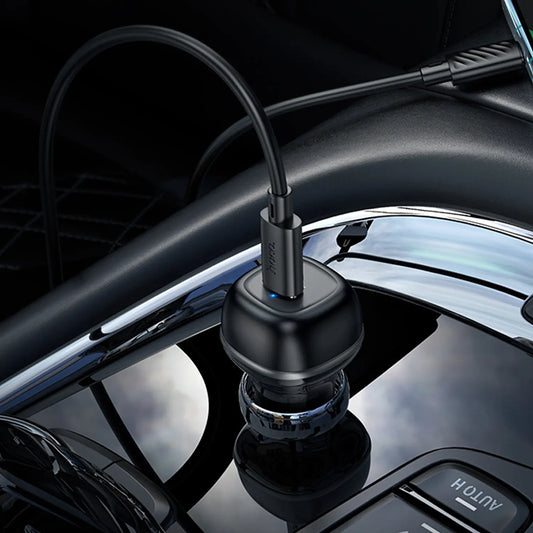 Cargador de Auto Hoco Z58 Rank PD30W + Cable USB-C a Lightning (Negro)