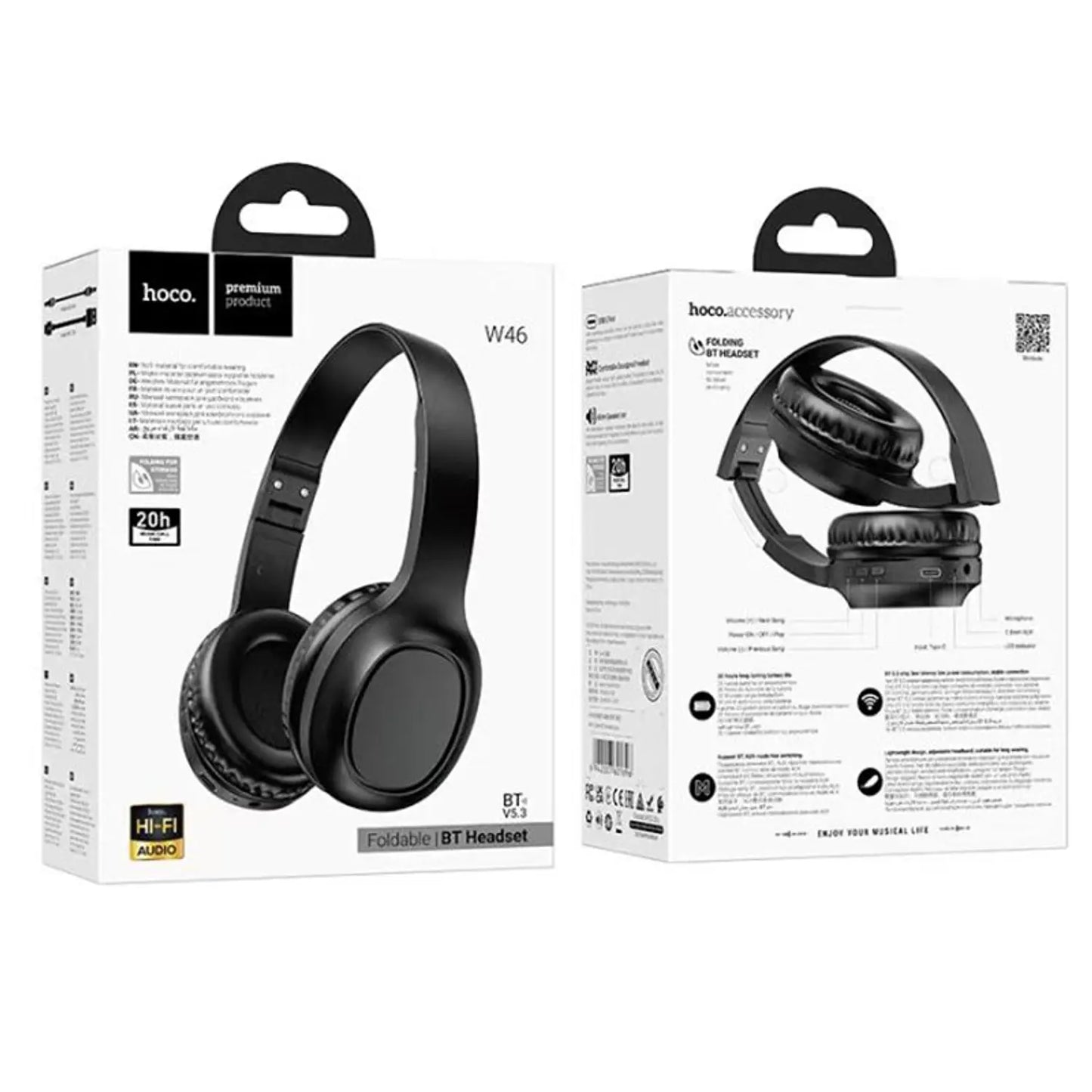 Audífonos Hoco W46 Charm Over Ear Bluetooth 5.3 (20 hrs)