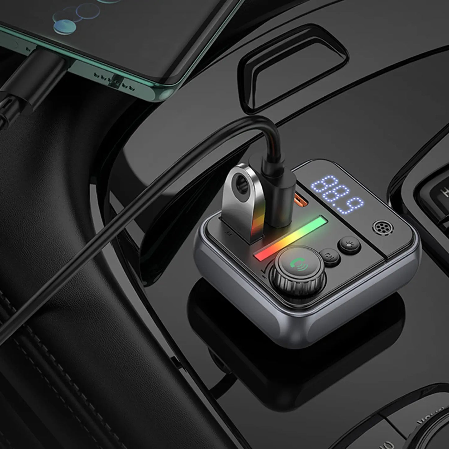 Transmisor FM Borofone BC50 PD20W + QC3.0