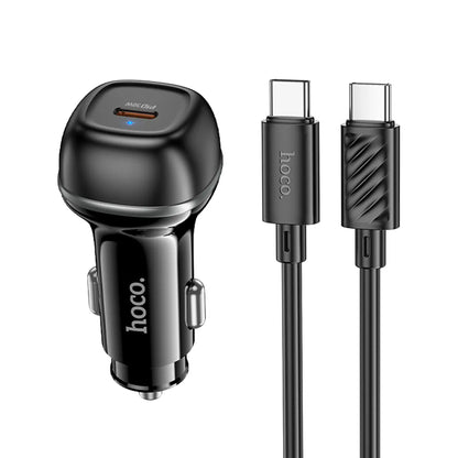 Cargador de Auto Hoco Z58 Rank PD30W + Cable USB-C a Lightning (Negro)