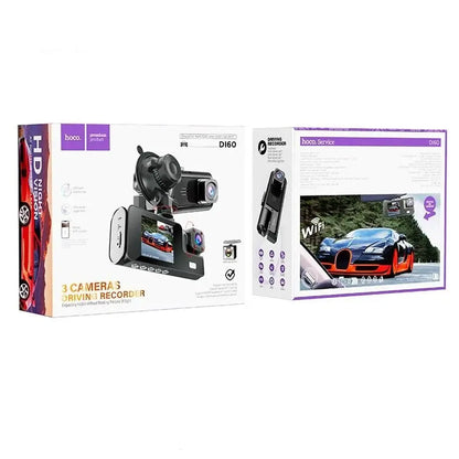 Cámara para Auto Hoco DI60 World DVR 3 Cámaras (720p, Gran Angular)