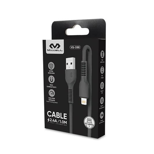 Cable Lightning Miccell VQ-D88 USB a Lightning 1 m (Negro)