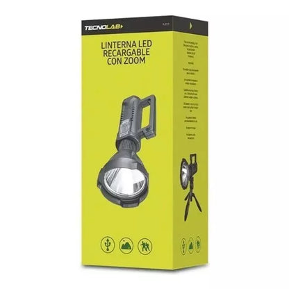 Linterna LED Tecnolab TL215 Largo Alcance con Trípode (Recargable)