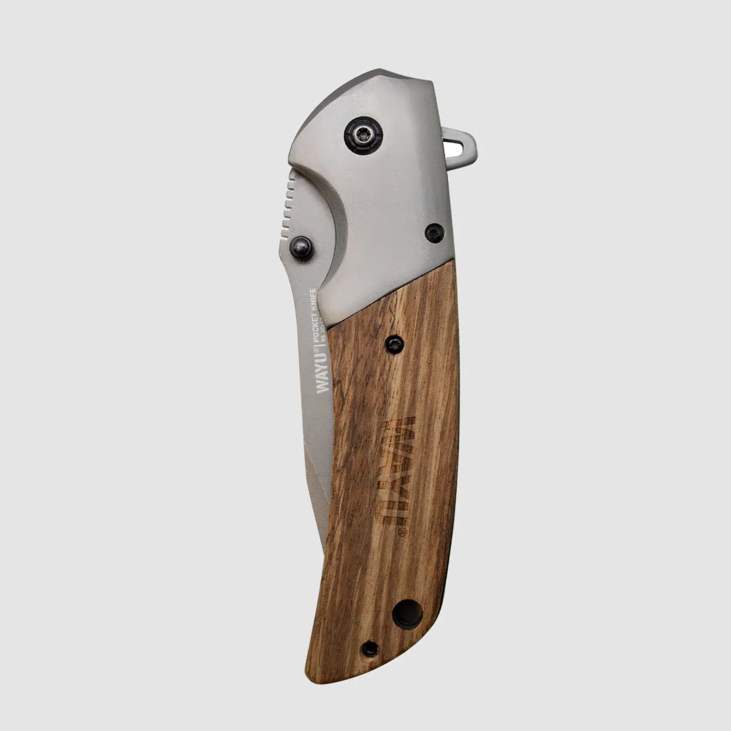 Cuchillo Navaja Plegable de Acero Inoxidable con Mango de Madera - Wayu