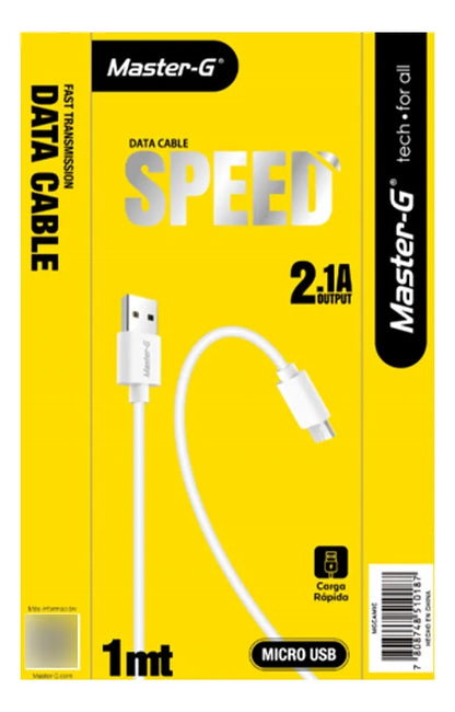 Cable de Carga Rápida Master-G MGcamic USB-A a Micro USB 1 m (Blanco)