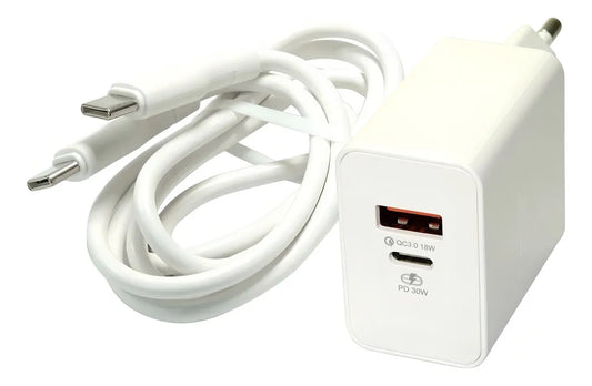 Cargador de Pared Motomo CR25Q 30W USB-C + Dual USB-A + Cable USB-C (SEC)