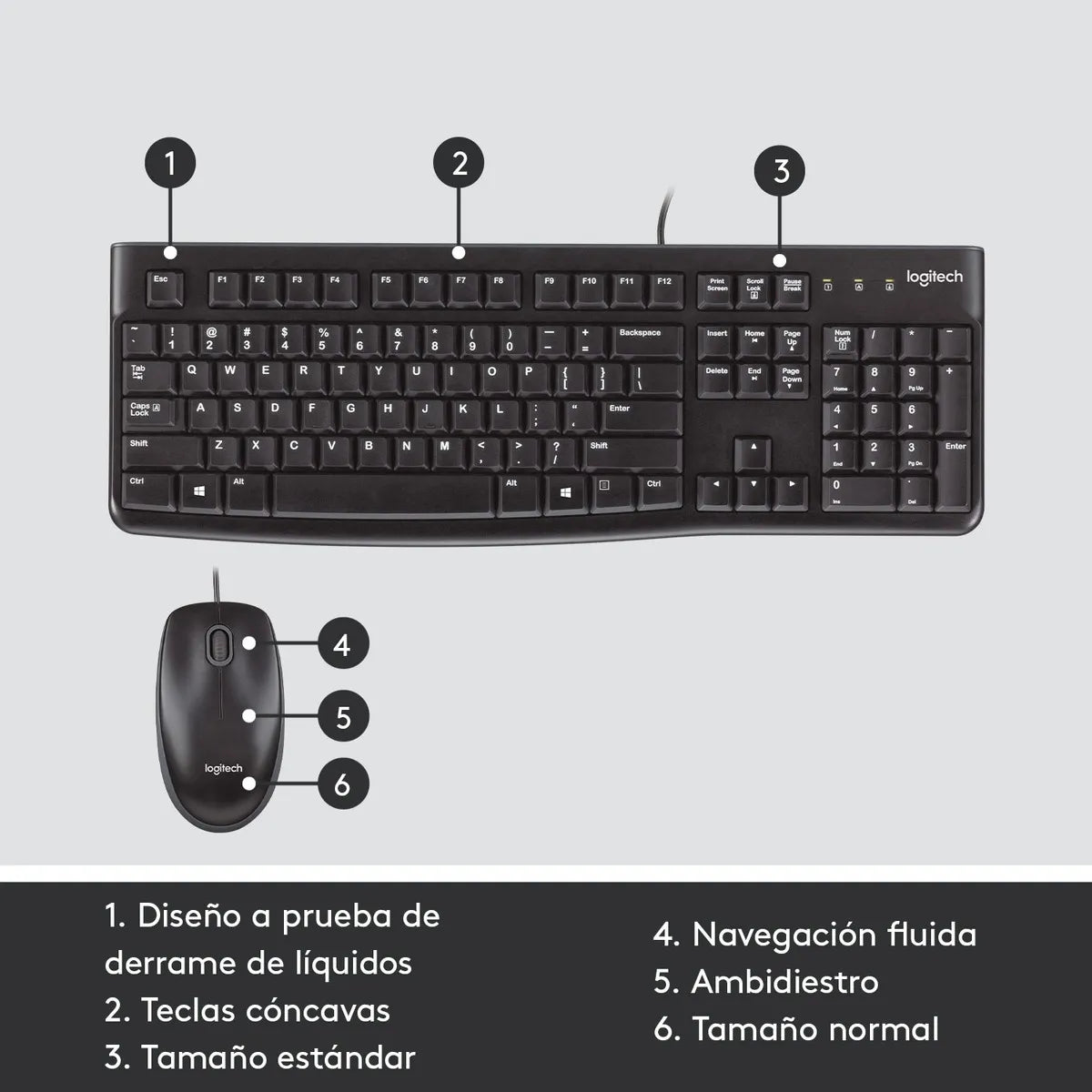 Teclado + Mouse Alámbricos MK120