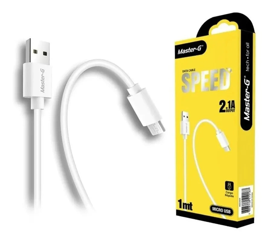 Cable de Carga Rápida Master-G MGcamic USB-A a Micro USB 1 m (Blanco)