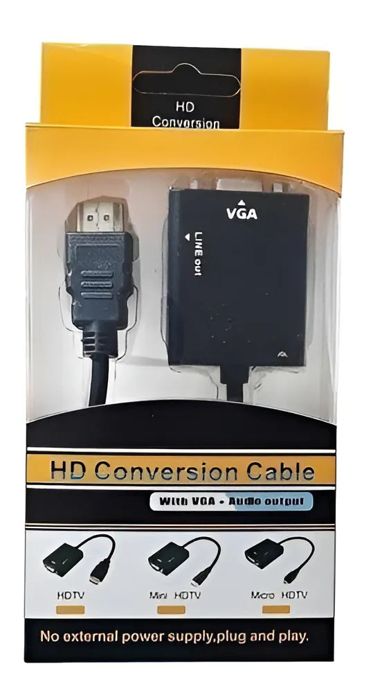 Adaptador HDMI a VGA 1080p con Audio