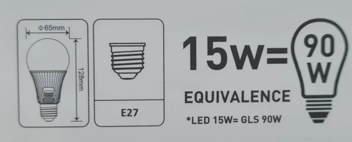 Ampolleta LED 15W E27 Alta Potencia (Blanco Frío)