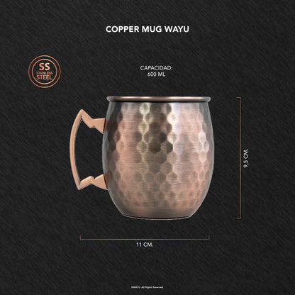 Copper Mug Set 2×600 ml Acero Inox/Cobre - Wayu