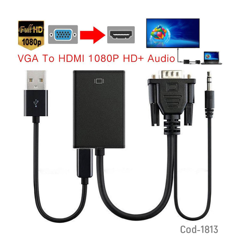 Adaptador VGA a HDMI con Audio