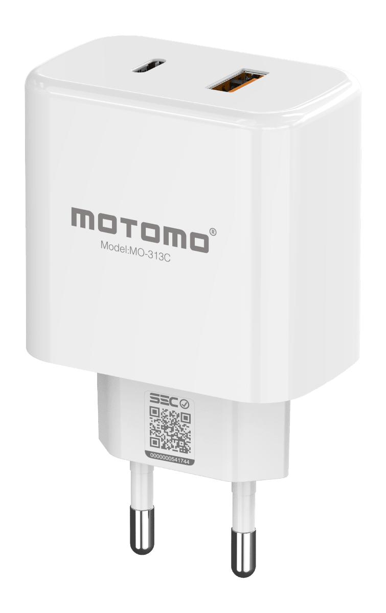 Cargador de Pared Motomo MO-313C 25W Dual USB + USB-C (Sin Cable)
