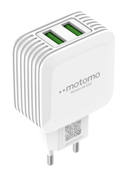 Cargador de Pared Motomo MO-006 Dual USB 12W + Cable Lightning (SEC)