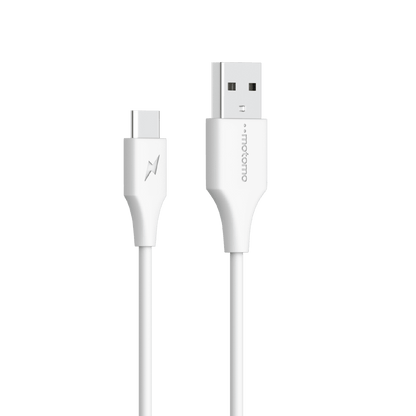 Cable Motomo MO-MAX USB-A a USB-C 1 m (2.4A, Blanco/Negro)