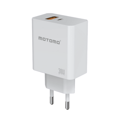 Cargador de Pared Motomo CR25Q 30W USB-C + Dual USB-A + Cable USB-C (SEC)