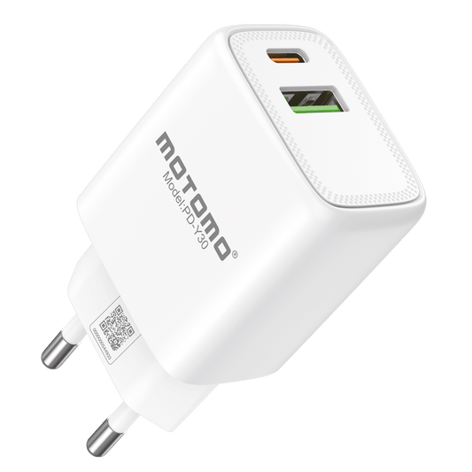 Cargador de Pared Motomo PD-Y30W GaN 30W USB-C (Sin Cable)