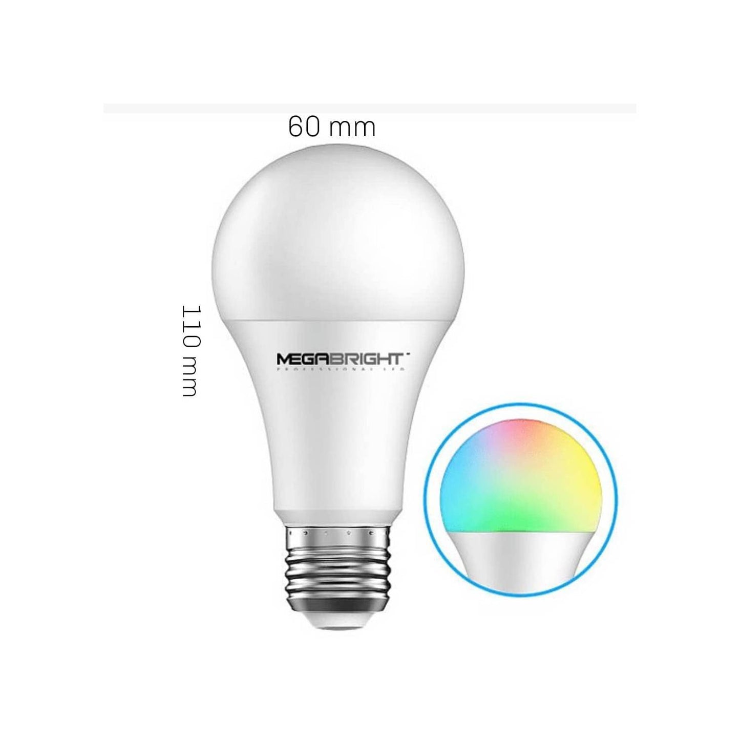 Ampolleta Smart LED Megabright A60 10W E27 WiFi (Multicolor)