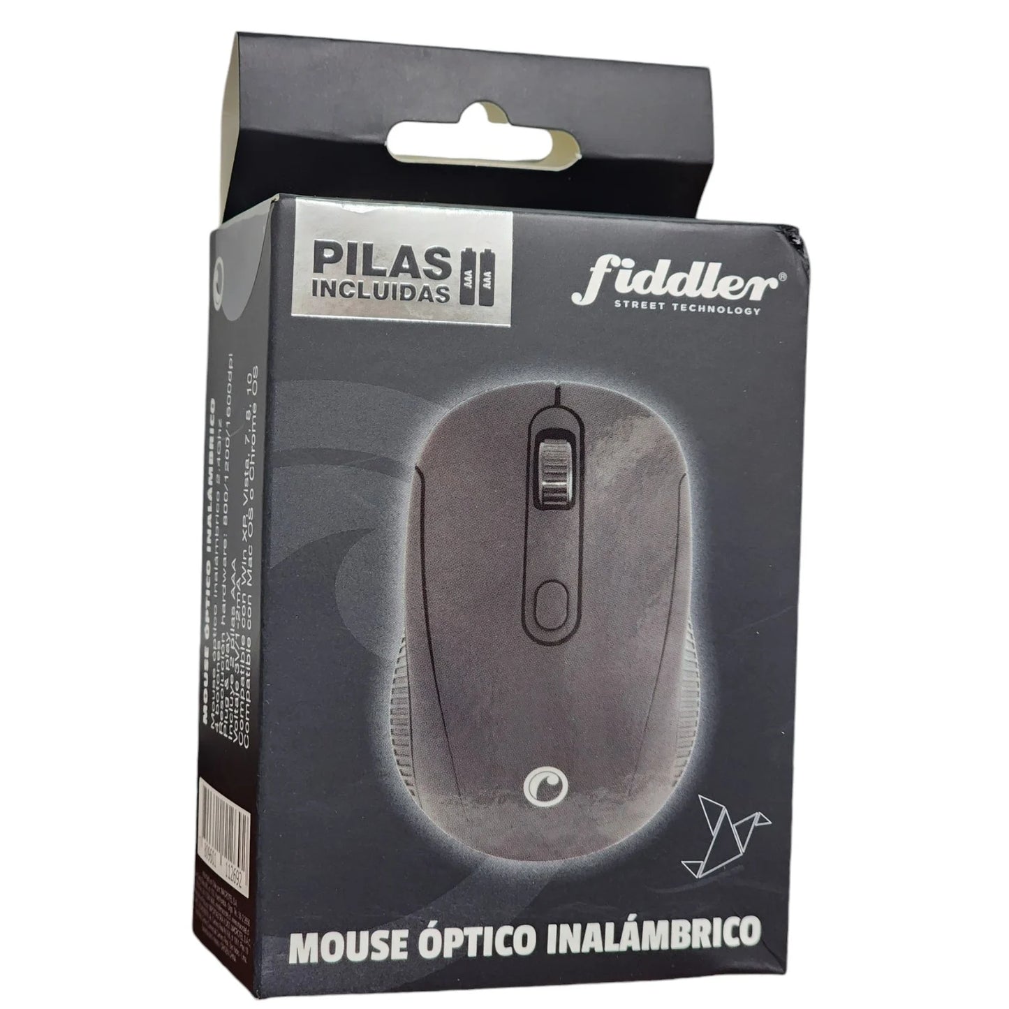 Mouse Inalámbrico Fiddler FD223B 2.4GHz Óptico con 2 Pilas AAA (Negro)