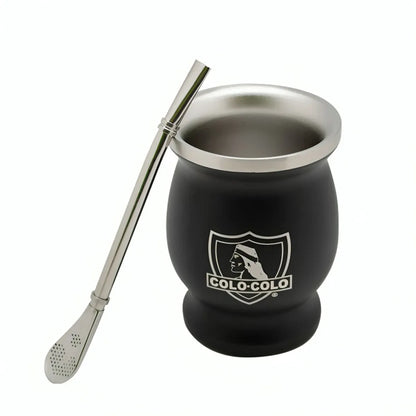 Mug mate con bombilla clásico Colo-Colo(200mL)