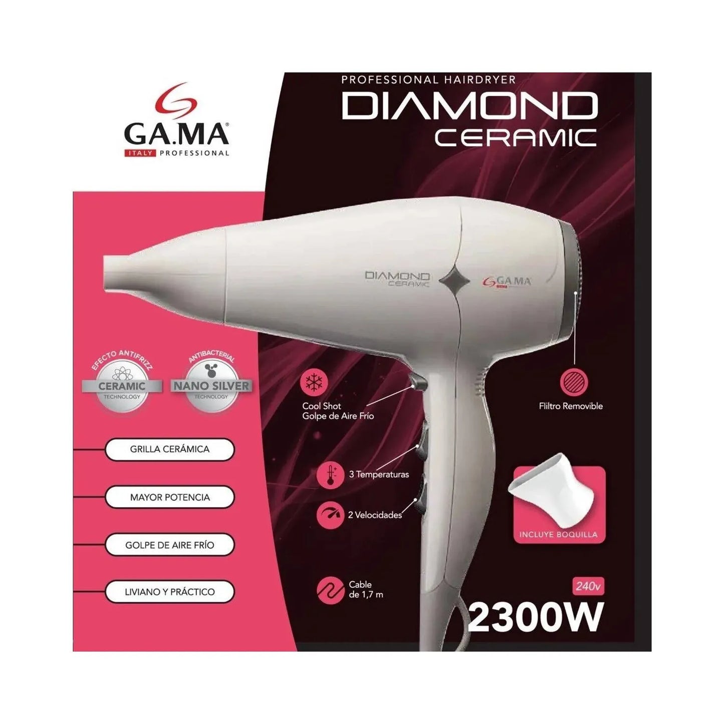 Secador Gama Diamond Ceramic 1900–2300 W