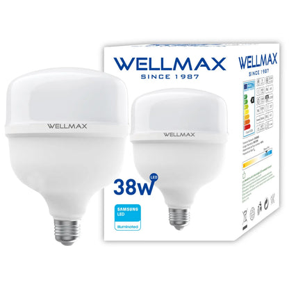 Ampolleta LED Wellmax 38W High Power T115 (3600 lm, E27, Luz Fría)