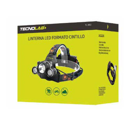 Linterna Cintillo LED Tecnolab TL303 Recargable 10000lm (Negro)