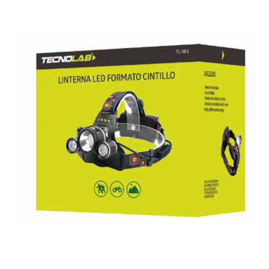 Linterna Cintillo LED Tecnolab TL303 Recargable 10000lm (Negro)